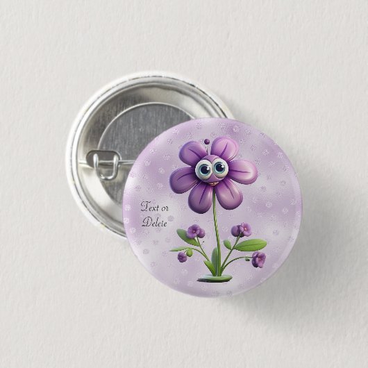 Schaltfläche "lila Blume" Button (Vorne & Hinten)
