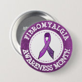 Schaltfläche "lila Fibromyalgie-Aufklärung Monat" Button (Vorne & Hinten)