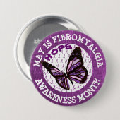 Schaltfläche "lila Fibromyalgie-Aufklärung Monat" Button (Vorne & Hinten)