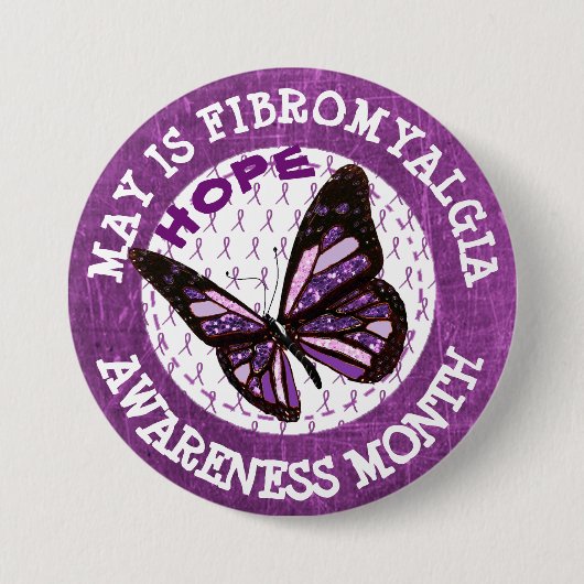 Schaltfläche "lila Fibromyalgie-Aufklärung Monat" Button (Vorderseite)