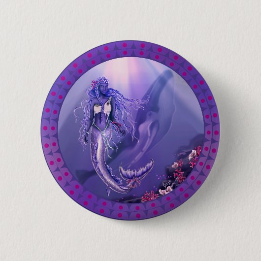 Schaltfläche "lila Ocean Mermaid" Button (Vorderseite)
