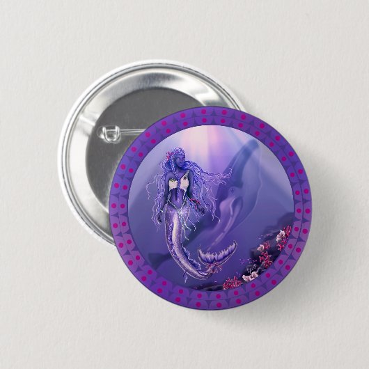 Schaltfläche "lila Ocean Mermaid" Button (Vorne & Hinten)