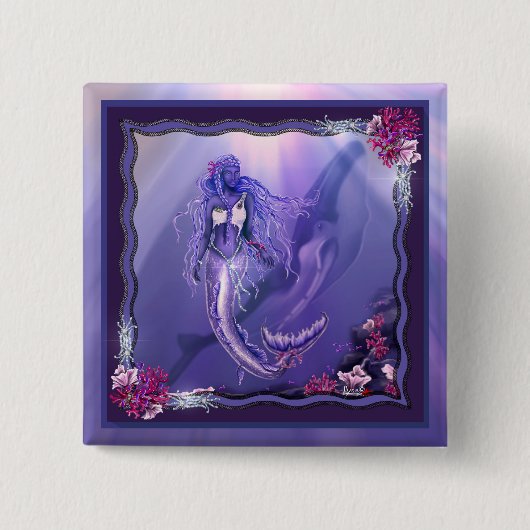 Schaltfläche "lila Ocean Mermaid" Button (Vorderseite)