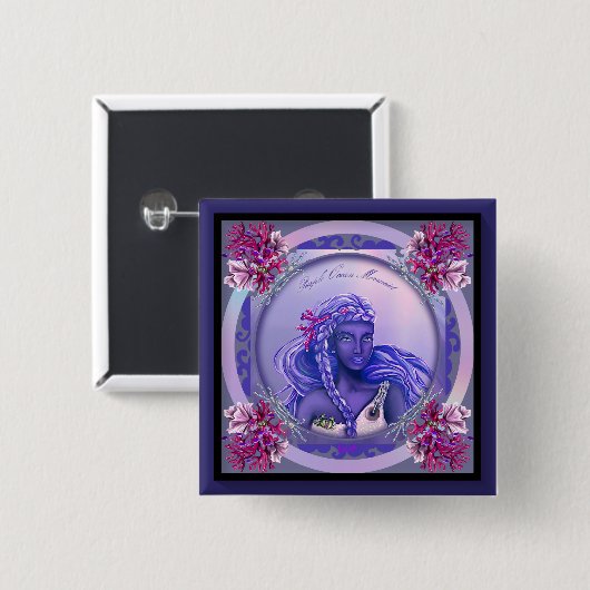 Schaltfläche "lila Ocean Mermaid" Button (Vorne & Hinten)