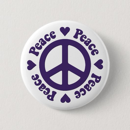 Schaltfläche "lila Peace Sign" Button (Vorderseite)