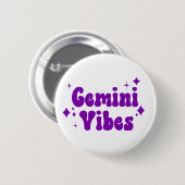 Schaltfläche "Lila Sterne" von Gemini Vibes Zodiac Button (Vorne & Hinten)