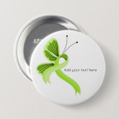 Schaltfläche "Lime Green Awareness Ribbon Butterfl Button (Vorne & Hinten)