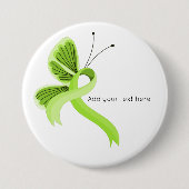 Schaltfläche "Lime Green Awareness Ribbon Butterfl Button (Vorderseite)