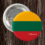 Schaltfläche Litauen, patriotische litauische Flag Button<br><div class="desc">Buttons: Patriotische Flagge Litauen & Litauische - Liebe meines Landes,  Reise,  Urlaub,  Nationalpatrioten / Sportfans</div>
