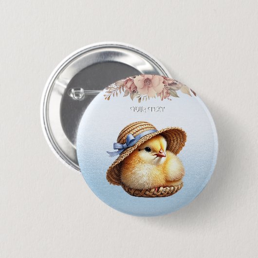 Schaltfläche "Little Chick Blue Ribbon" Button (Vorne & Hinten)