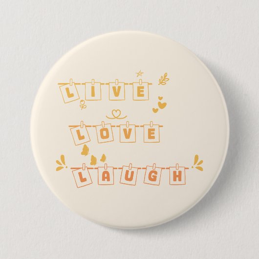 Schaltfläche "Live-Liebe lachen" Niedlichen Notedr Button (Vorderseite)