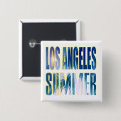Schaltfläche "Los Angeles Summer Letter Blue" Button (Vorne & Hinten)