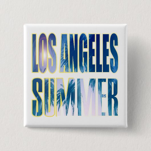 Schaltfläche "Los Angeles Summer Letter Blue" Button (Vorderseite)