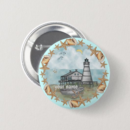 Schaltfläche Louisiana Muscheln Button (Vorne & Hinten)