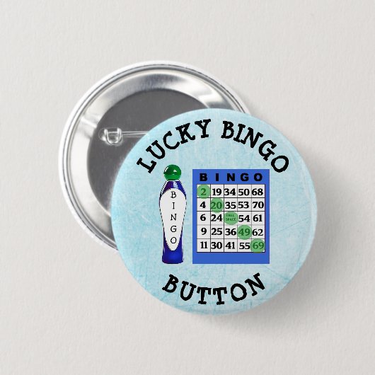 Schaltfläche "Lucky BINGO Button Blue Cards" (Vorne & Hinten)