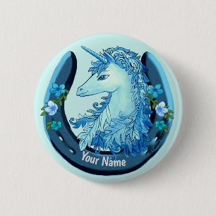 Schaltfläche "Lucky Blue Unicorn" für das Button