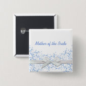 Schaltfläche "Luxus Blue Floral Wirbel" Button (Vorne & Hinten)