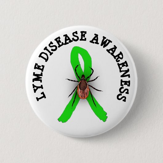 Schaltfläche "Lyme Disease Awareness Deer Tick Rib Button (Vorderseite)