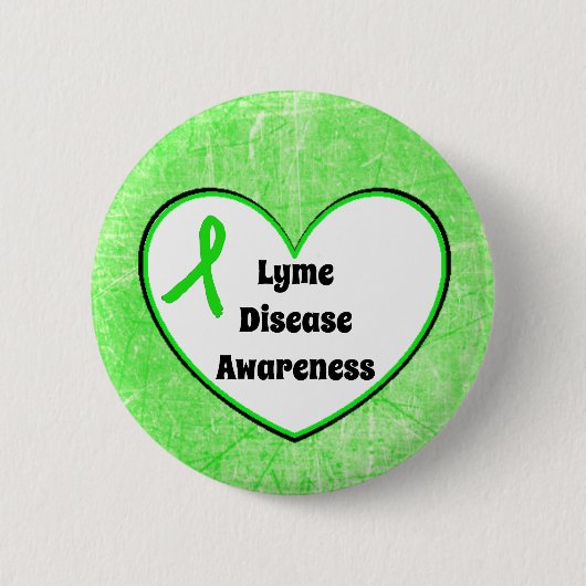 Schaltfläche "Lyme Disease Awareness Ribbon Heart" Button (Vorderseite)
