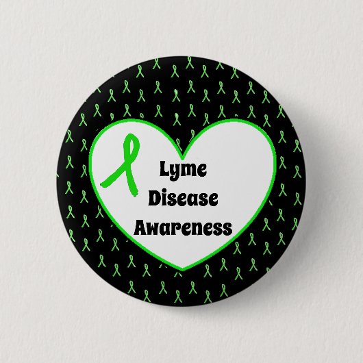 Schaltfläche "Lyme Disease Awareness Ribbon Heart" Button (Vorderseite)