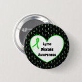 Schaltfläche "Lyme Disease Awareness Ribbon Heart" Button (Vorne & Hinten)