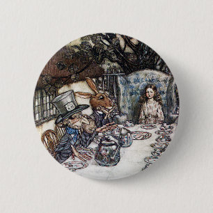 Schaltfläche: Mad Hatter Tee Party - Alice im Wund Button