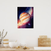 Schaltfläche "Majestic Watercolor Jupiter Art" Poster (Küche)