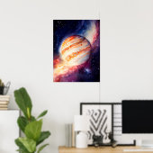 Schaltfläche "Majestic Watercolor Jupiter Art" Poster (Heimbüro)