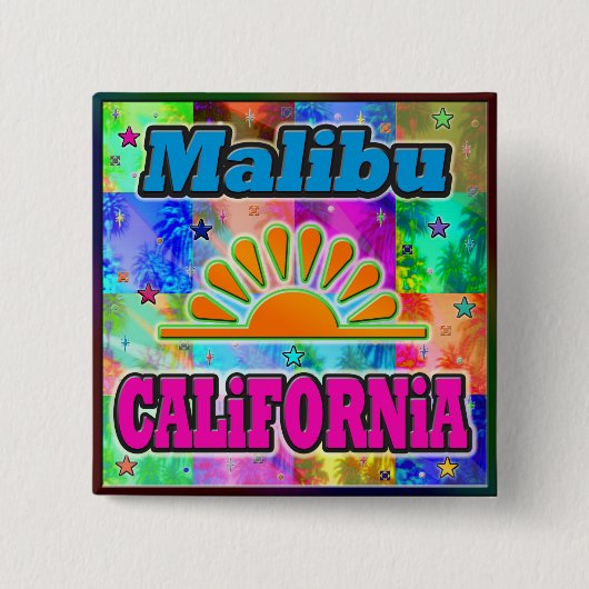 Schaltfläche "Malibu Sun & Palms" Button (Vorderseite)