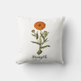 Schaltfläche "Marigold Strength Inspiration Button Kissen