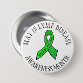 Schaltfläche "May Lyme Disease Awareness Month Rib Button (Vorne & Hinten)