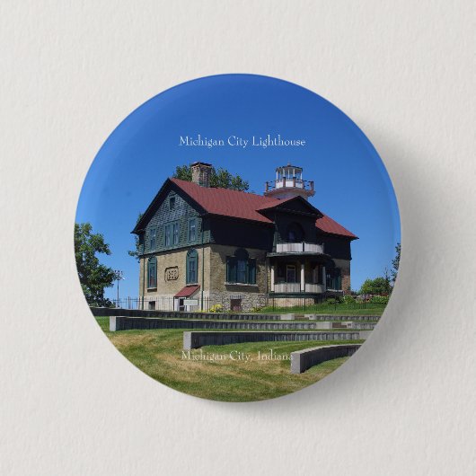 Schaltfläche "Michigan City Lighthouse" Button (Vorderseite)