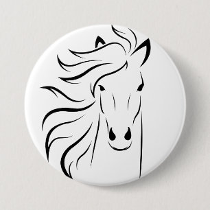 Schaltfläche "Minimalistisch HORSE Zeichn" Button