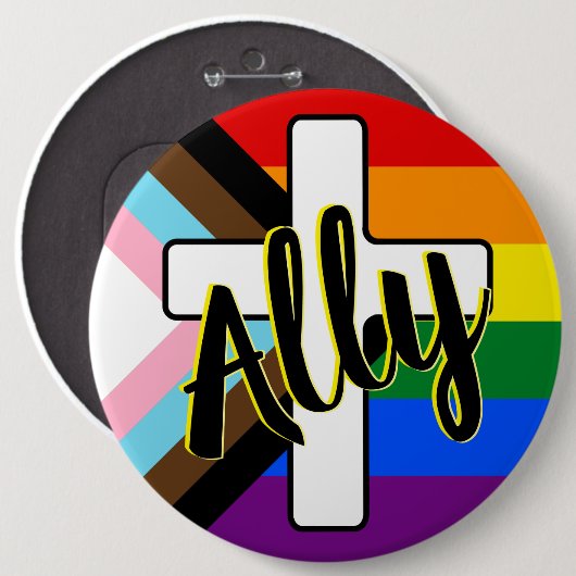 Schaltfläche "Mit dem Progress-Pride-Flag überspri Button (Vorne & Hinten)