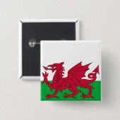 Schaltfläche mit der Flagge der Wales Button (Vorne & Hinten)