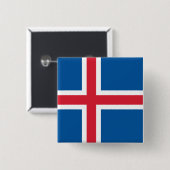 Schaltfläche mit der Flagge Islands Button (Vorne & Hinten)