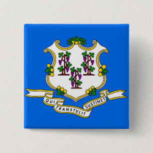 Schaltfläche mit der Flagge von Connecticut Button