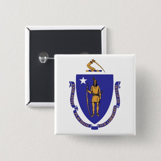 Schaltfläche mit der Flagge von Massachusetts Button (Vorne & Hinten)