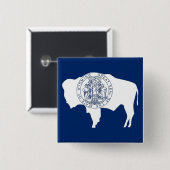 Schaltfläche mit der Flagge von Wyoming Button (Vorne & Hinten)