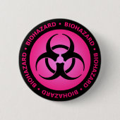 Schaltfläche mit der rosa Biogefährdung Button (Vorderseite)