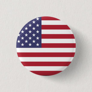 Schaltfläche mit der US-Flagge für weiß und blau Button