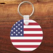 Schaltfläche mit der US-Flagge für weiß und blau Schlüsselanhänger (Vorderseite)