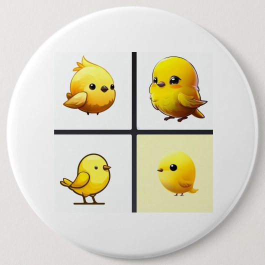 Schaltfläche mit Design kleiner niedlicher Gelbvög Button (Vorderseite)