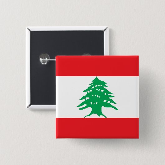 Schaltfläche mit Flagge im Libanon Button (Vorne & Hinten)