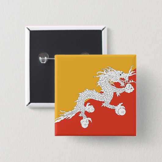 Schaltfläche mit Flagge in Bhutan Button (Vorne & Hinten)
