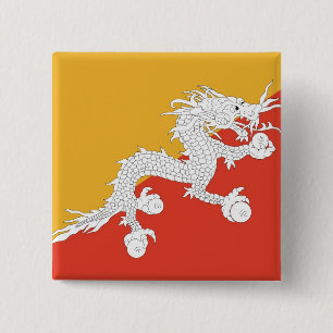 Schaltfläche mit Flagge in Bhutan Button