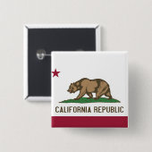 Schaltfläche mit Flagge in Kalifornien Button (Vorne & Hinten)