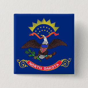 Schaltfläche mit Flagge in North Dakota Button