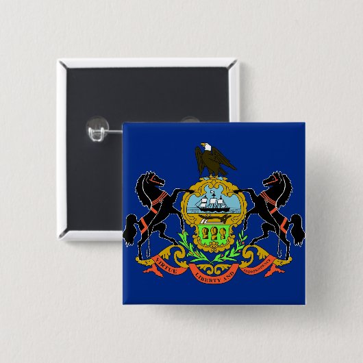 Schaltfläche mit Flagge in Pennsylvania Button (Vorne & Hinten)