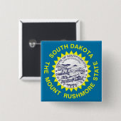 Schaltfläche mit Flagge in South Dakota Button (Vorne & Hinten)